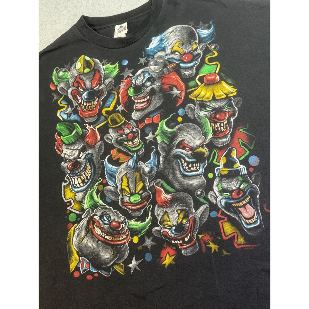 Liquid Blue Horror Clown Graphic Tee Mens 3XL Black 2011 Creepy Circus Shirt